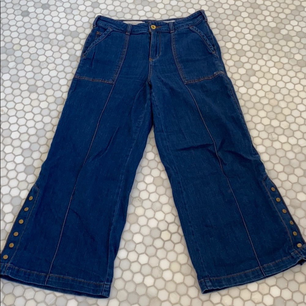 Pilcro cropped wide leg denim